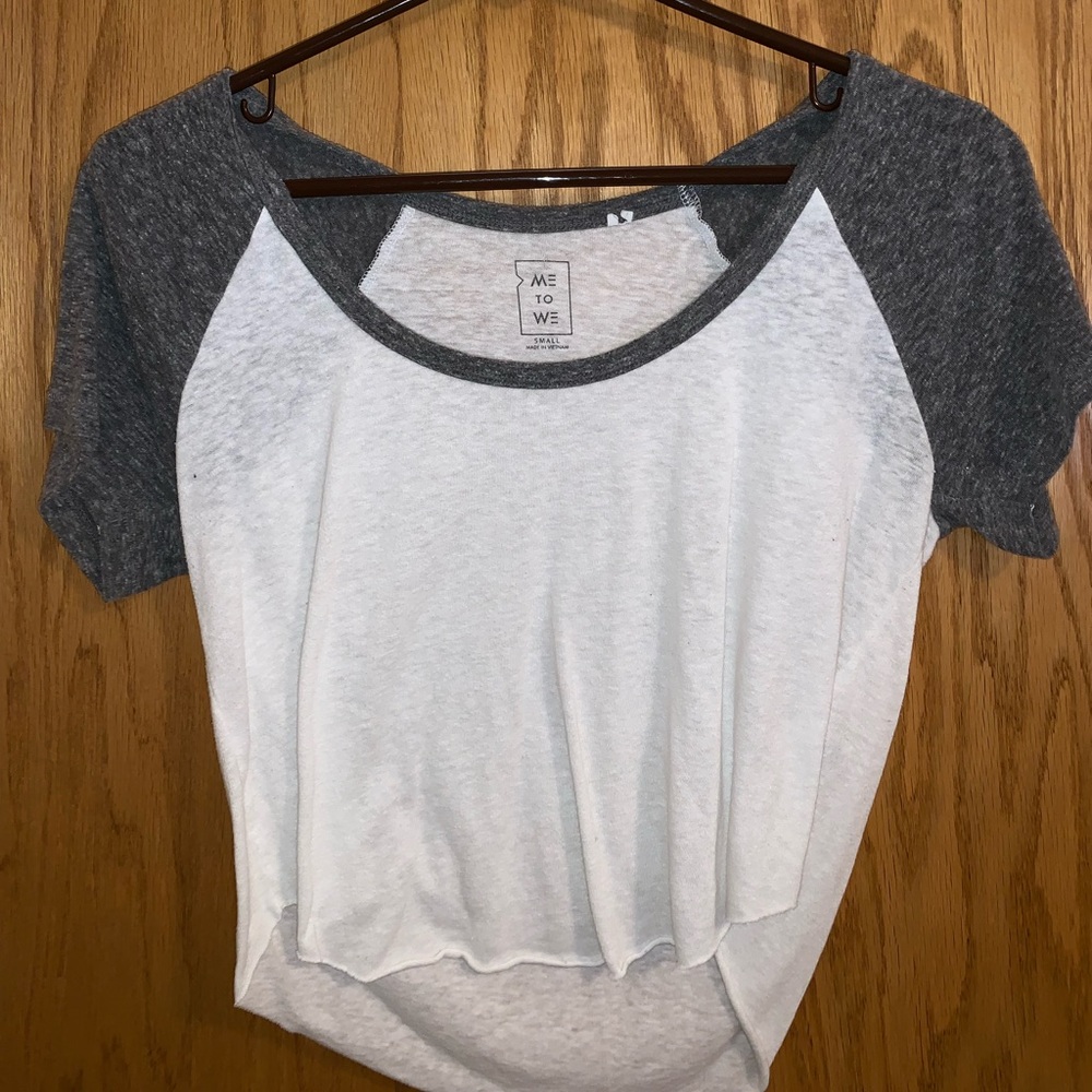 Pacsun Me to We Burnout Raw Hem Crop Tee